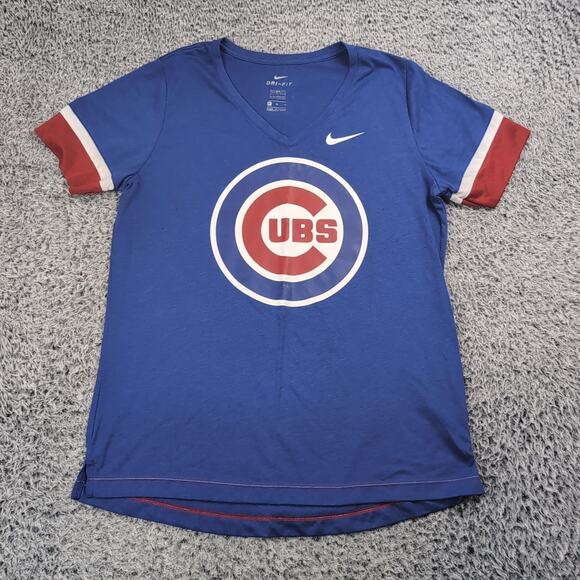 Chicago Cubs Shirt Adult Extra Large Blue Short Sleeve MLB Baseball Graphic Nike - Picture 1 of 6